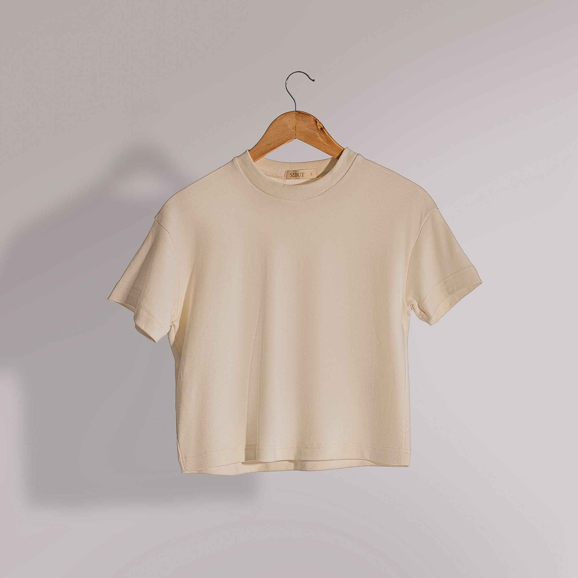"Crop Luxe T-Shirt" - Breath Comfort Snow White