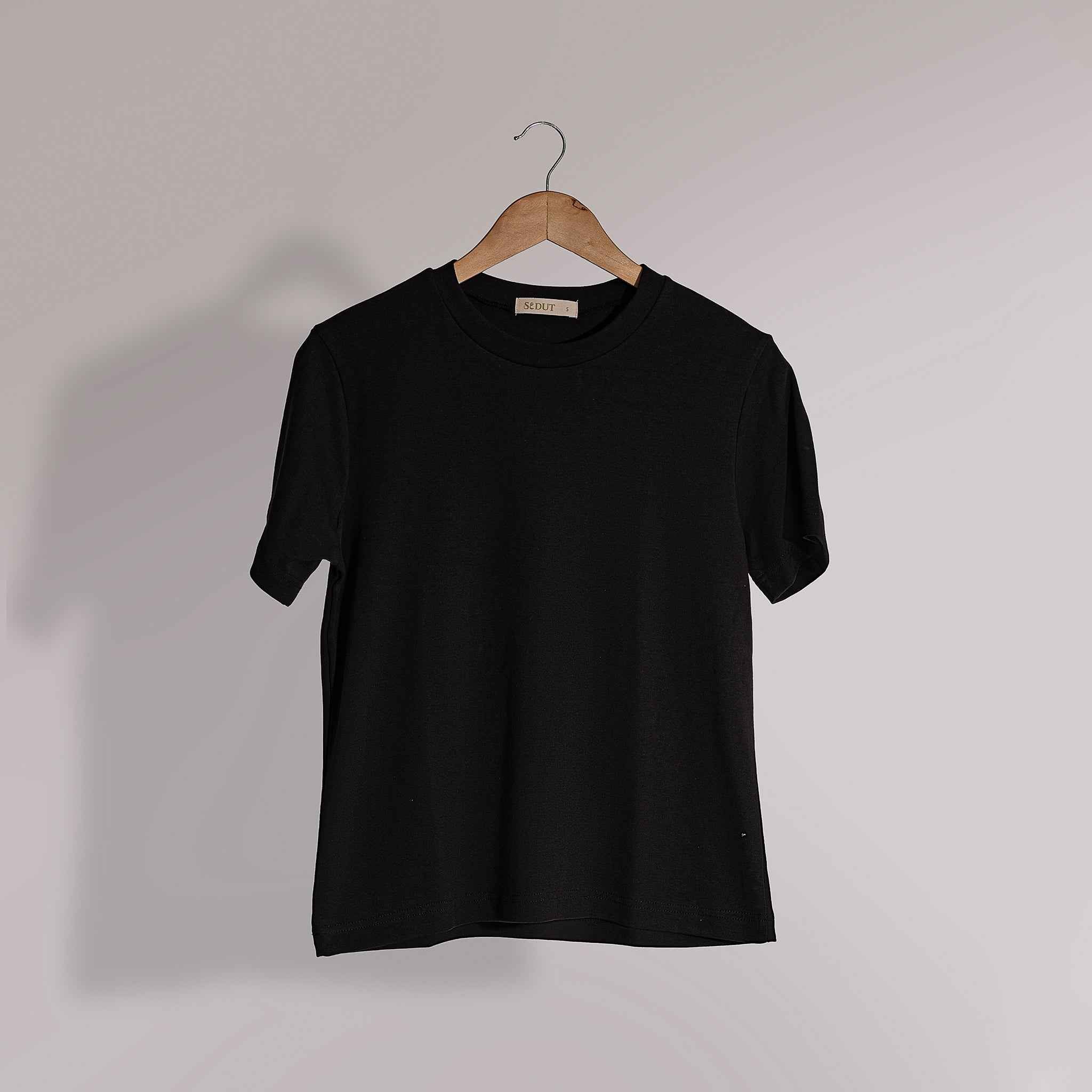 Love Crew T-Shirt - Modern Relaxed Fit in Caviar Color