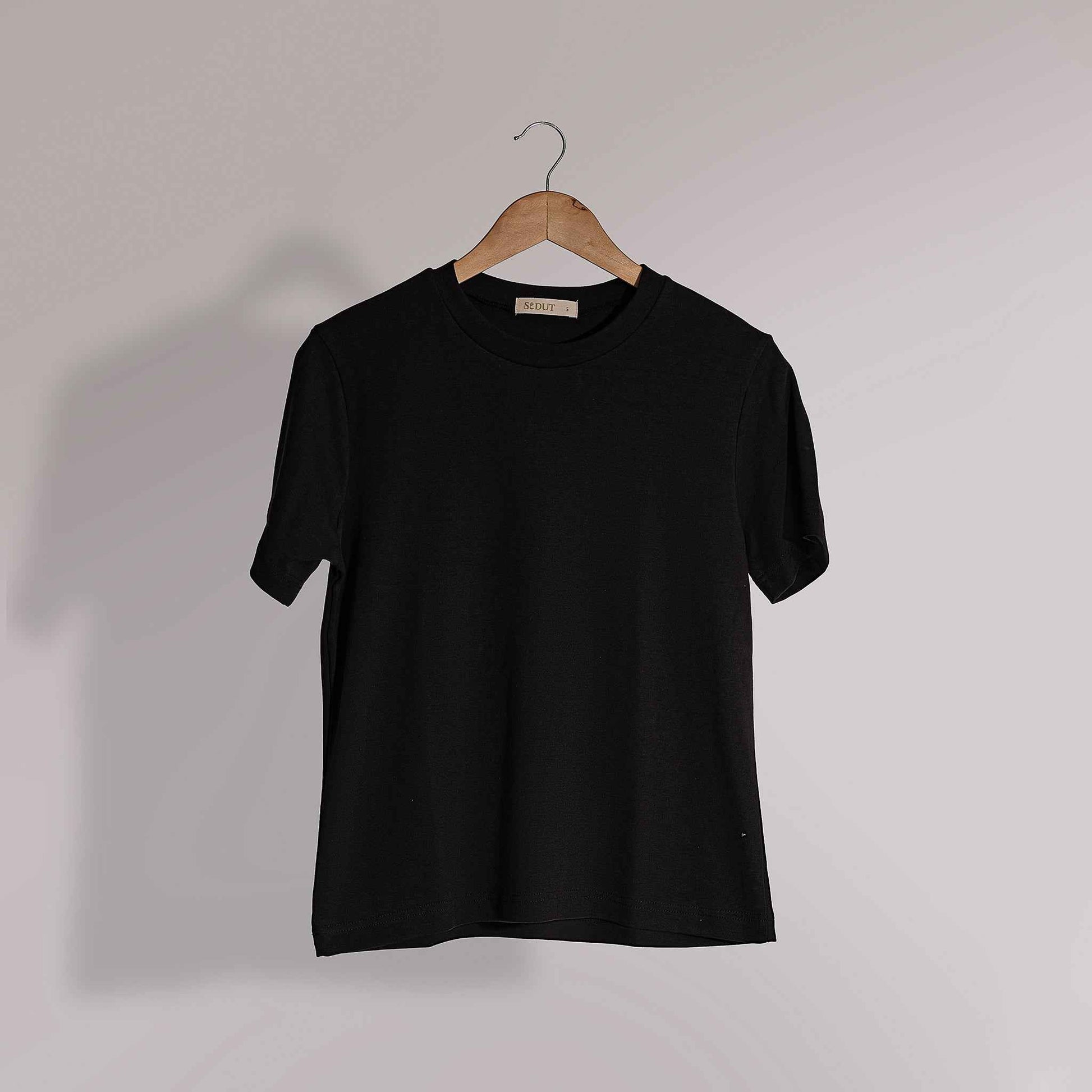 Love Crew T-Shirt - Modern Relaxed Fit in Caviar Color