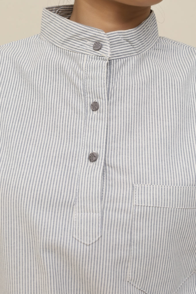 Hana no Kage Flower Shadow – Japanese Collar Striped Shirt