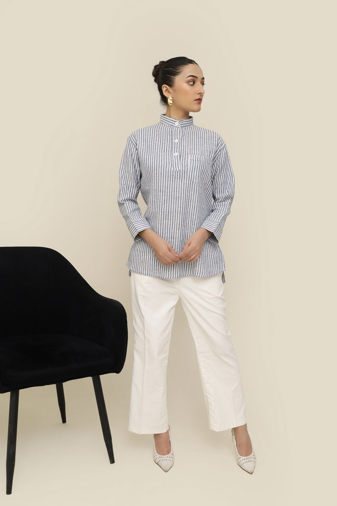 Lines of Intention | The Broad Stripe Japanese Collar Shirt