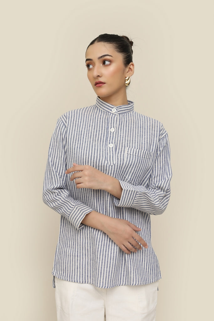 Lines of Intention | The Broad Stripe Japanese Collar Shirt