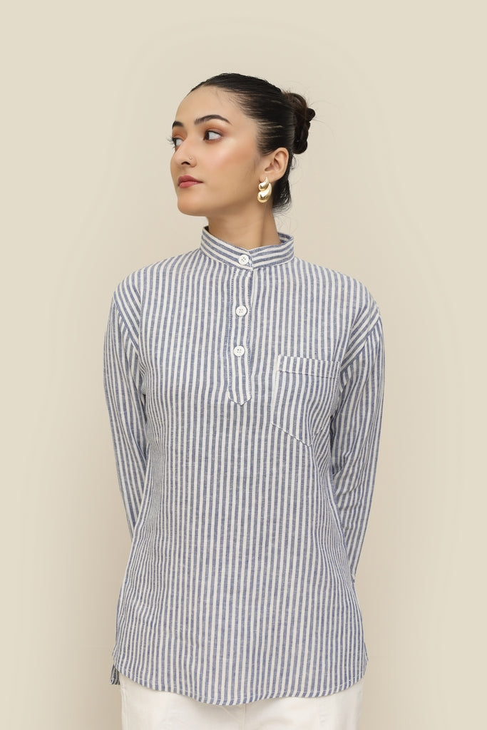 Lines of Intention | The Broad Stripe Japanese Collar Shirt