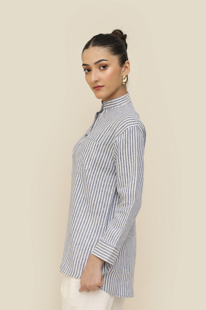 Lines of Intention | The Broad Stripe Japanese Collar Shirt