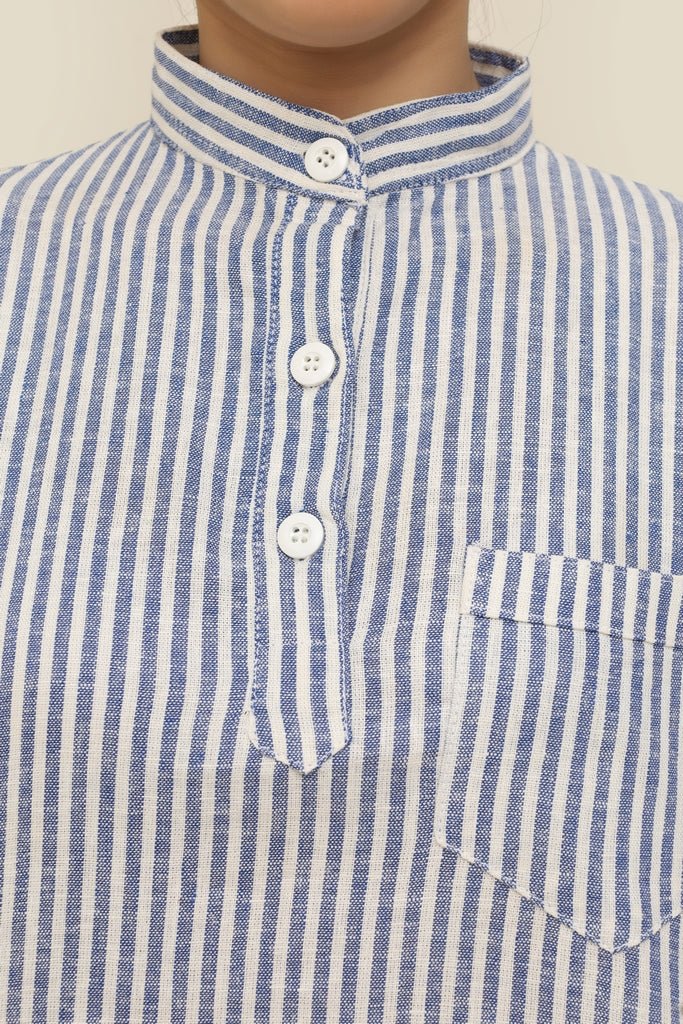 Lines of Intention | The Broad Stripe Japanese Collar Shirt - Sa'adut