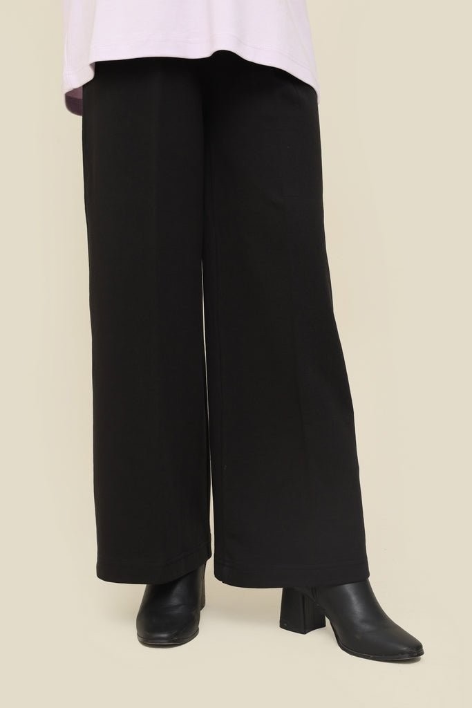 The Draped Icon Wide - Leg Trouser Caviar in Limited Edition Color - Sa'adut